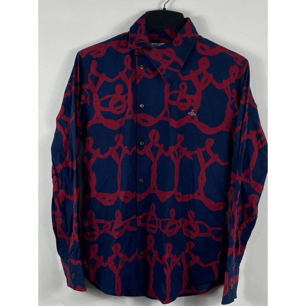 Vivienne Westwood Man Asymmetric Button Shirt Blouse Wire Pattern 48 B591